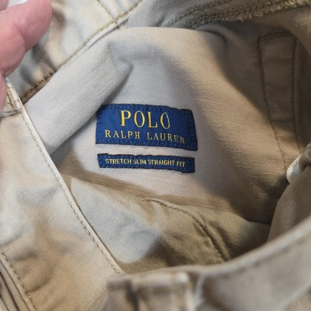 Polo Ralph Lauren Jeans Mens 32x32 Beige Stretch Slim Straight Fit 5 Pocket